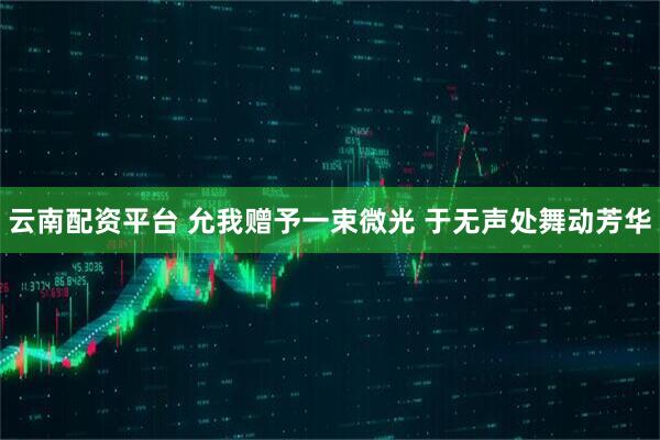 云南配资平台 允我赠予一束微光 于无声处舞动芳华